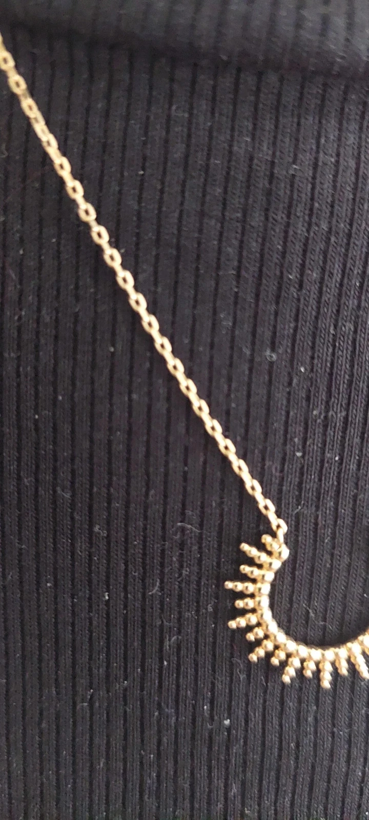 Collier Croissant de Lune / Soleil Levant – Plaqué Or 18k – Marque CN Paris – photo 3